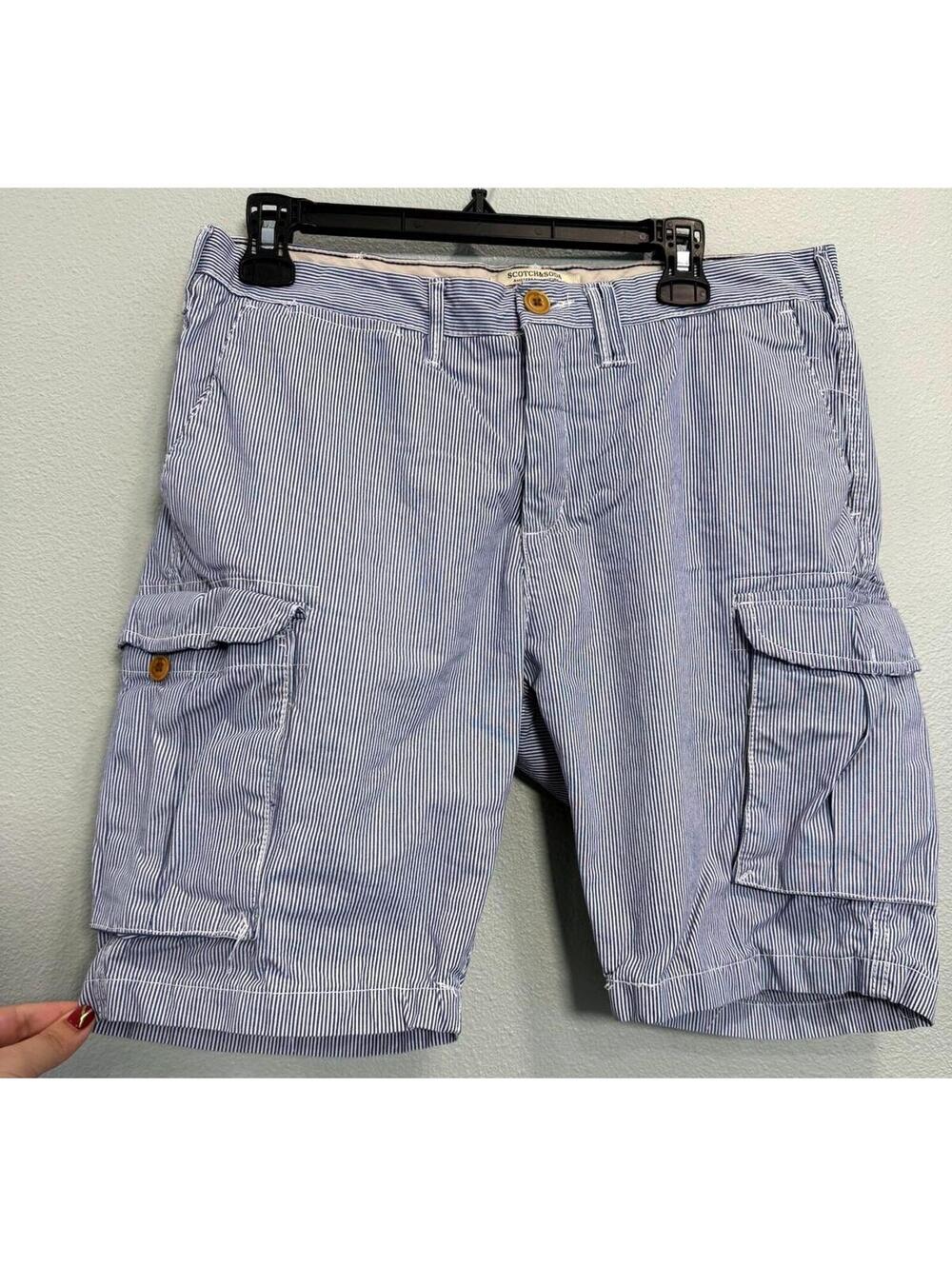Scotch & Soda Stripped Cargo Shorts - Men's 31 waist